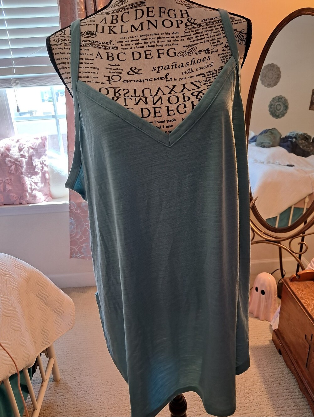 Torrid Light Teal V-Neck Women's Tank Top Open Back 3x
